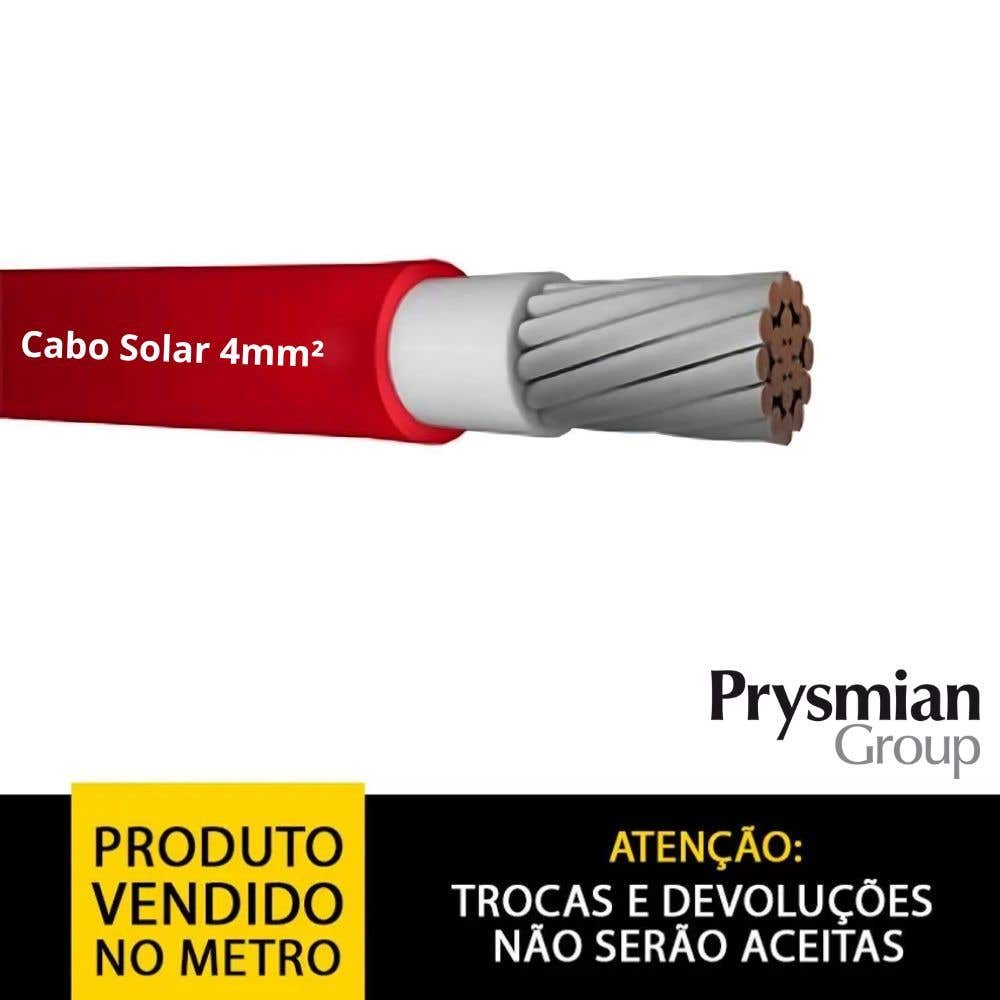 Cabo Solar 4mm² Vermelho Prysmian (Vendido no metro)