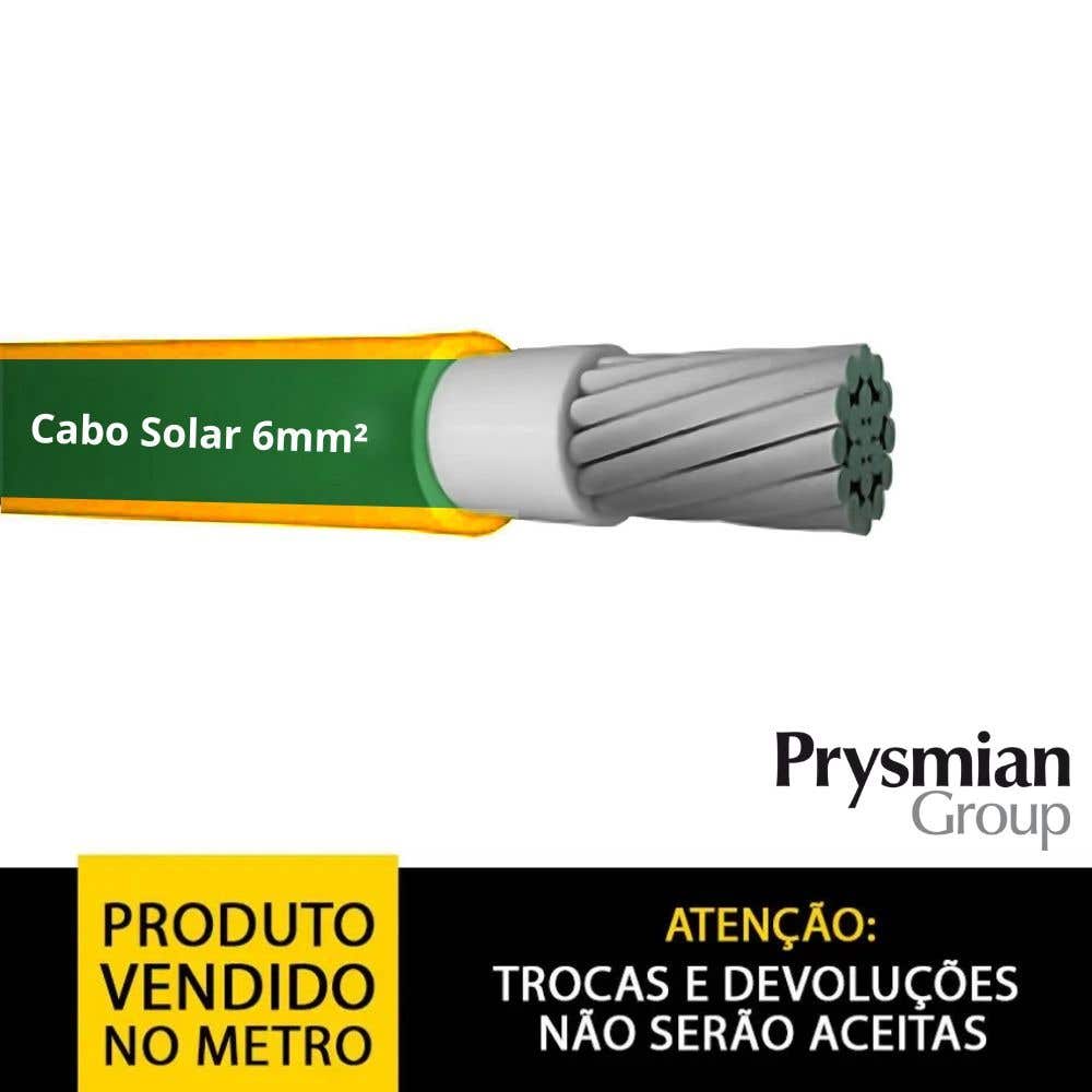 Cabo Solar 6mm² Verde/Amarelo Prysmian (Vendido no metro)