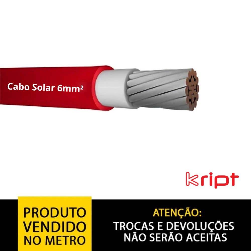 Cabo Solar 6mm² Vermelho Kript (Vendido no metro)